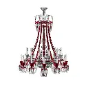JR2037 ZENITH CLEAR AND RED CHANDELIER